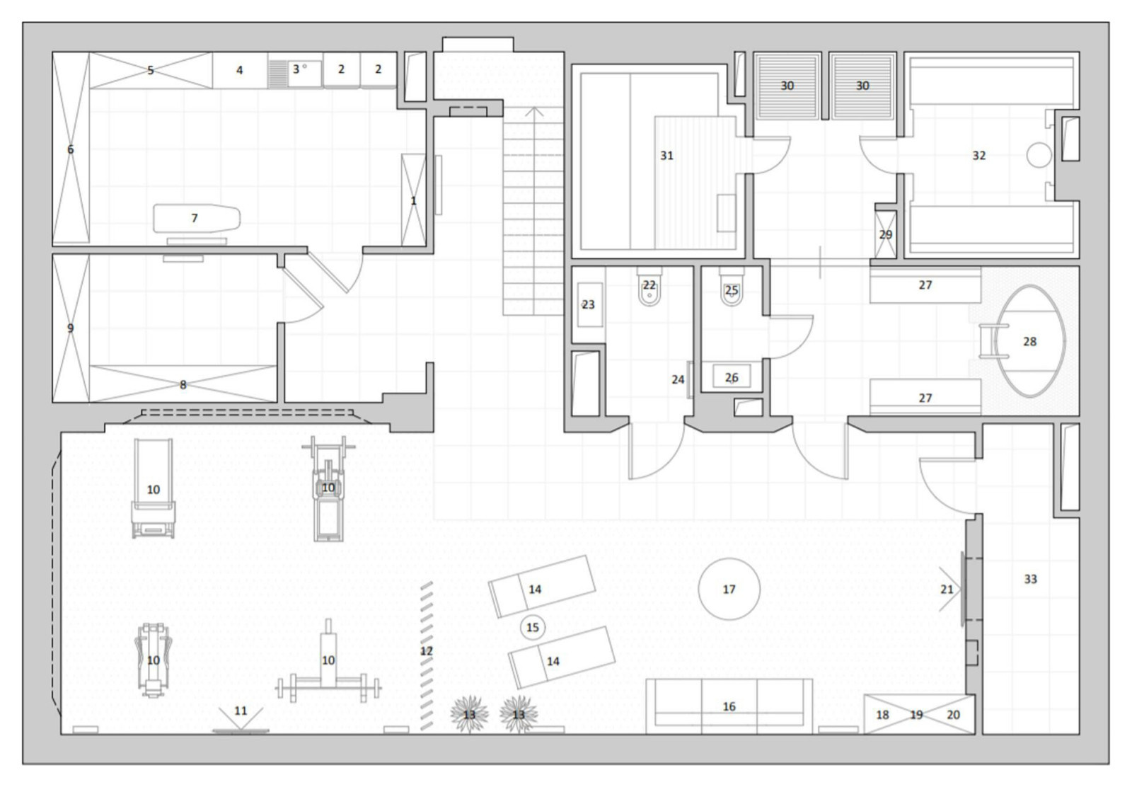 Двухэтажный коттедж в черте Москвы: план цокольного этажа