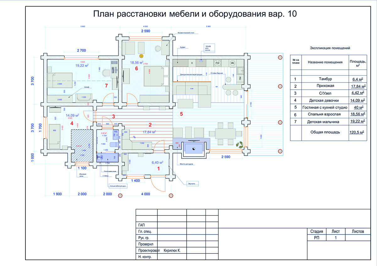 Интерьер дома в срубе