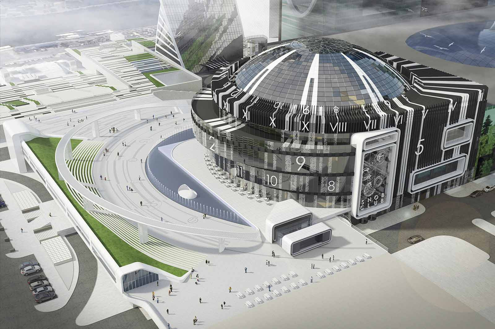 Гранитные часы Москва Сити