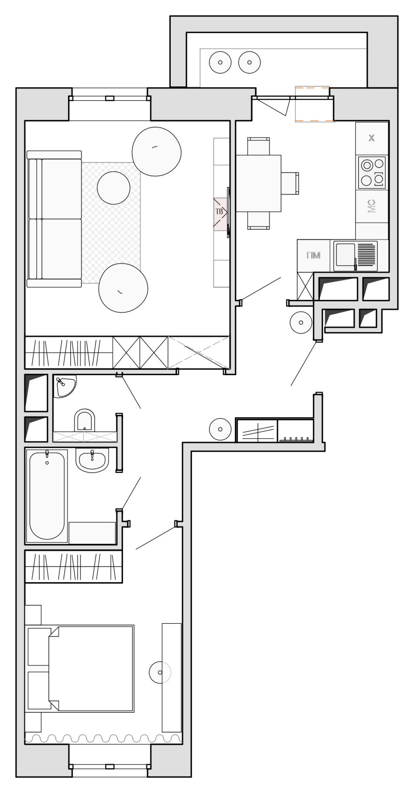 Минималистичная квартира в Подмосковье, г. Видное.