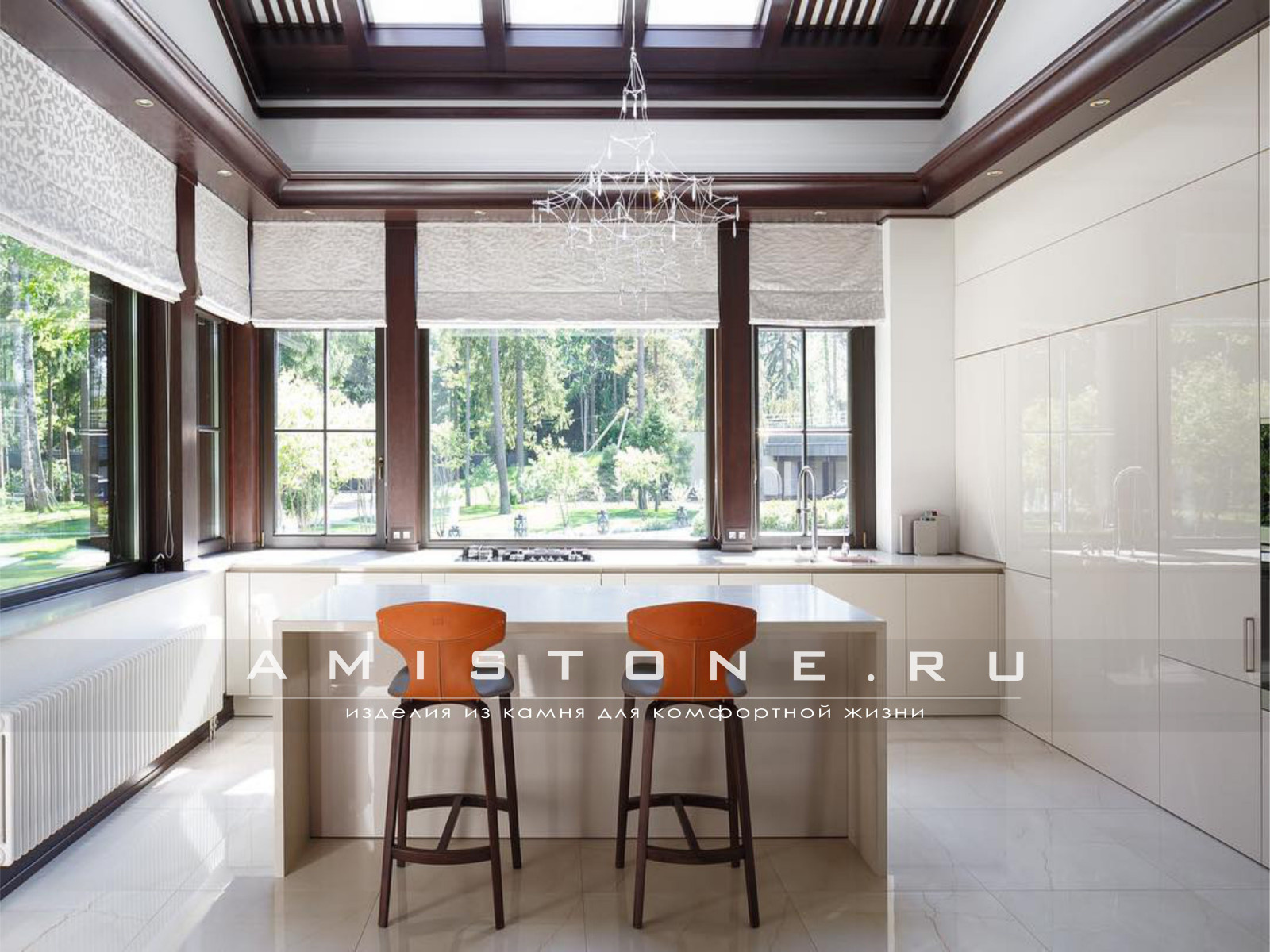 Кухонная столешница из кварца Caesarstone Dream Marfil