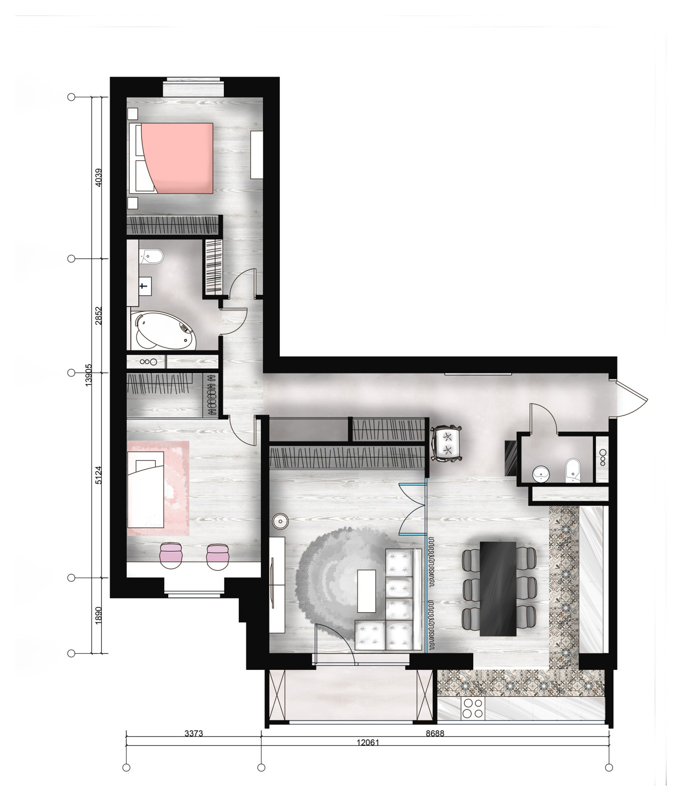 Квартира с двумя спальнями на Мосфильмовской