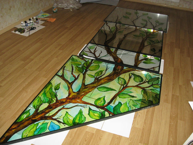 роспись по стеклу/ витражная роспись