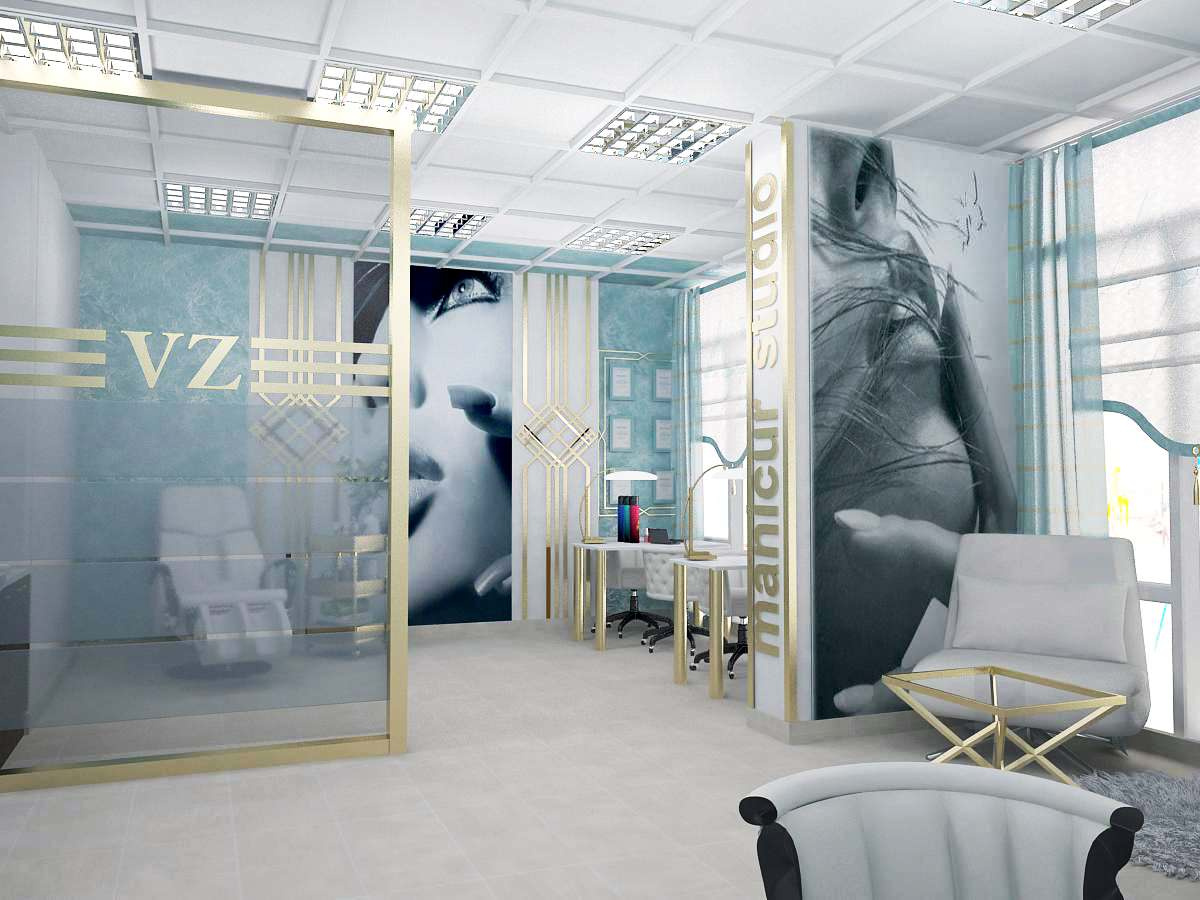 Интерьер салона красоты 300 м.кв.