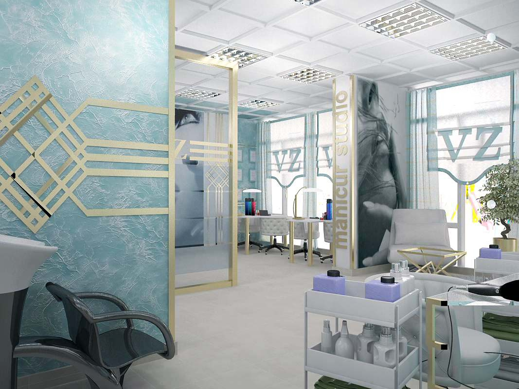Интерьер салона красоты 300 м.кв.