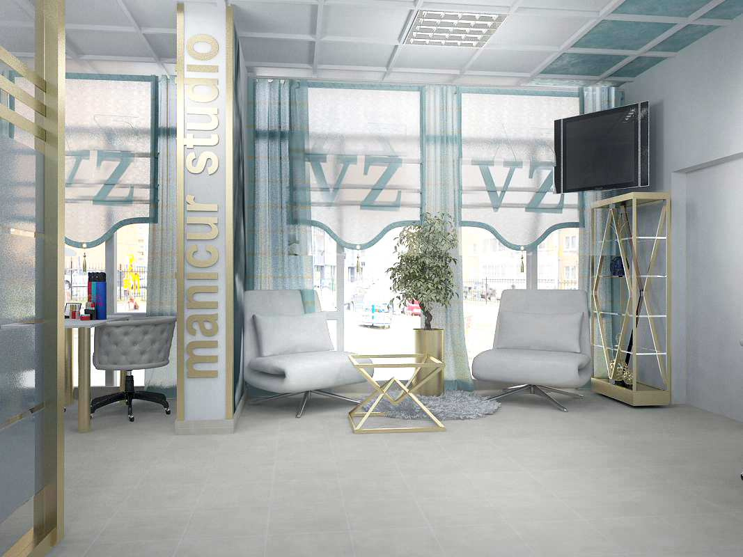 Интерьер салона красоты 300 м.кв.