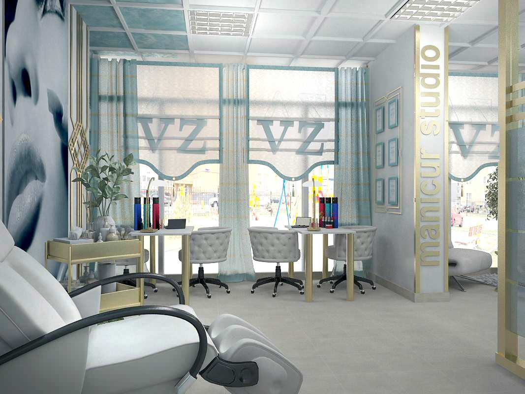 Интерьер салона красоты 300 м.кв.
