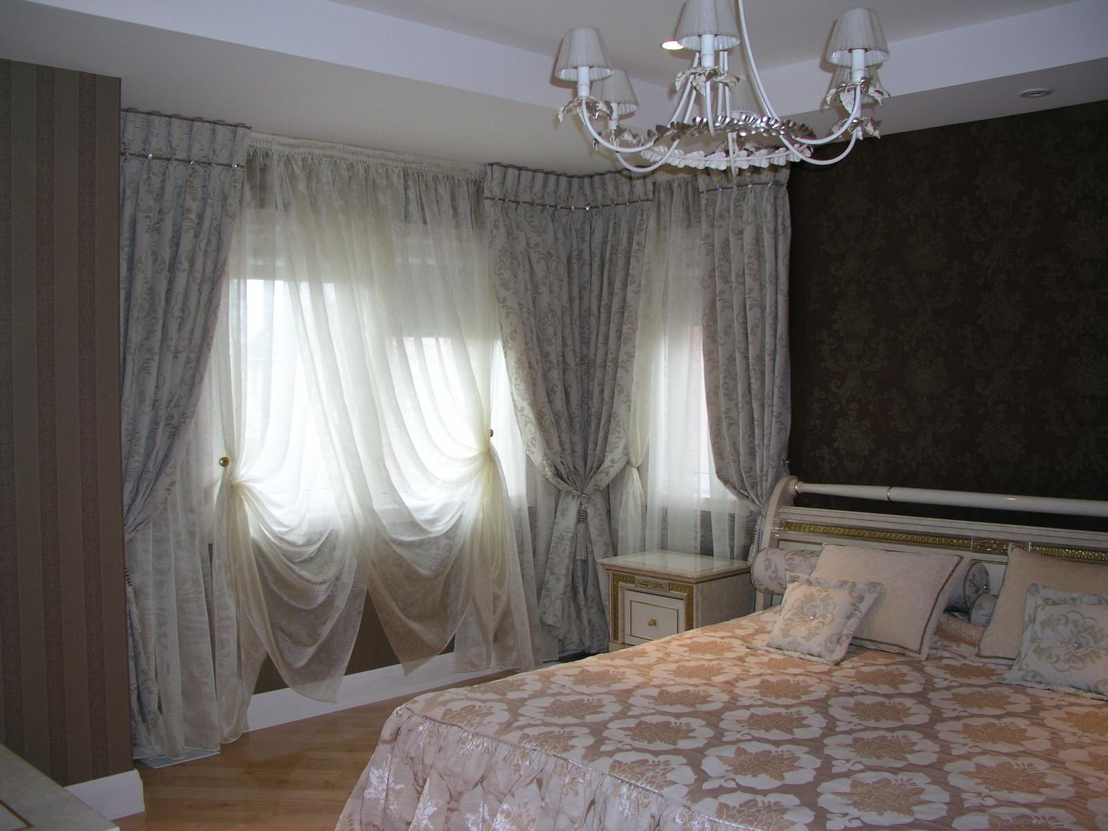 Текстильное оформление спальни в ЖК "Триумф-Палас"