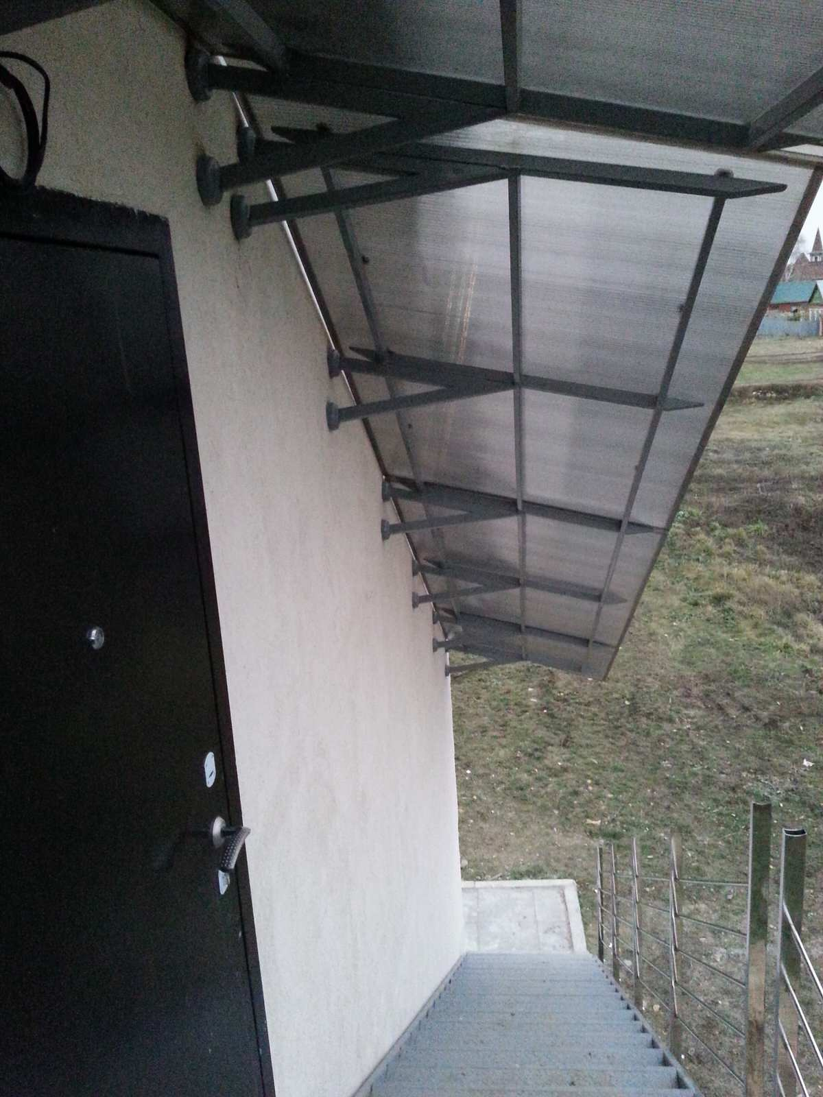 лестница из металла ограждение нерж навес