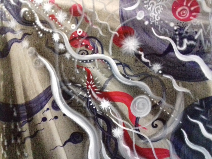 Квантовые картины с шунгитофулереновой крошкой.