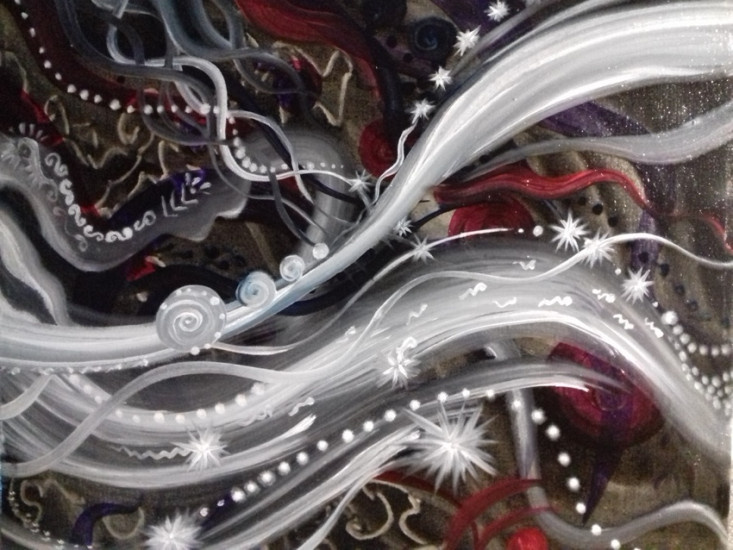 Квантовые картины с шунгитофулереновой крошкой.