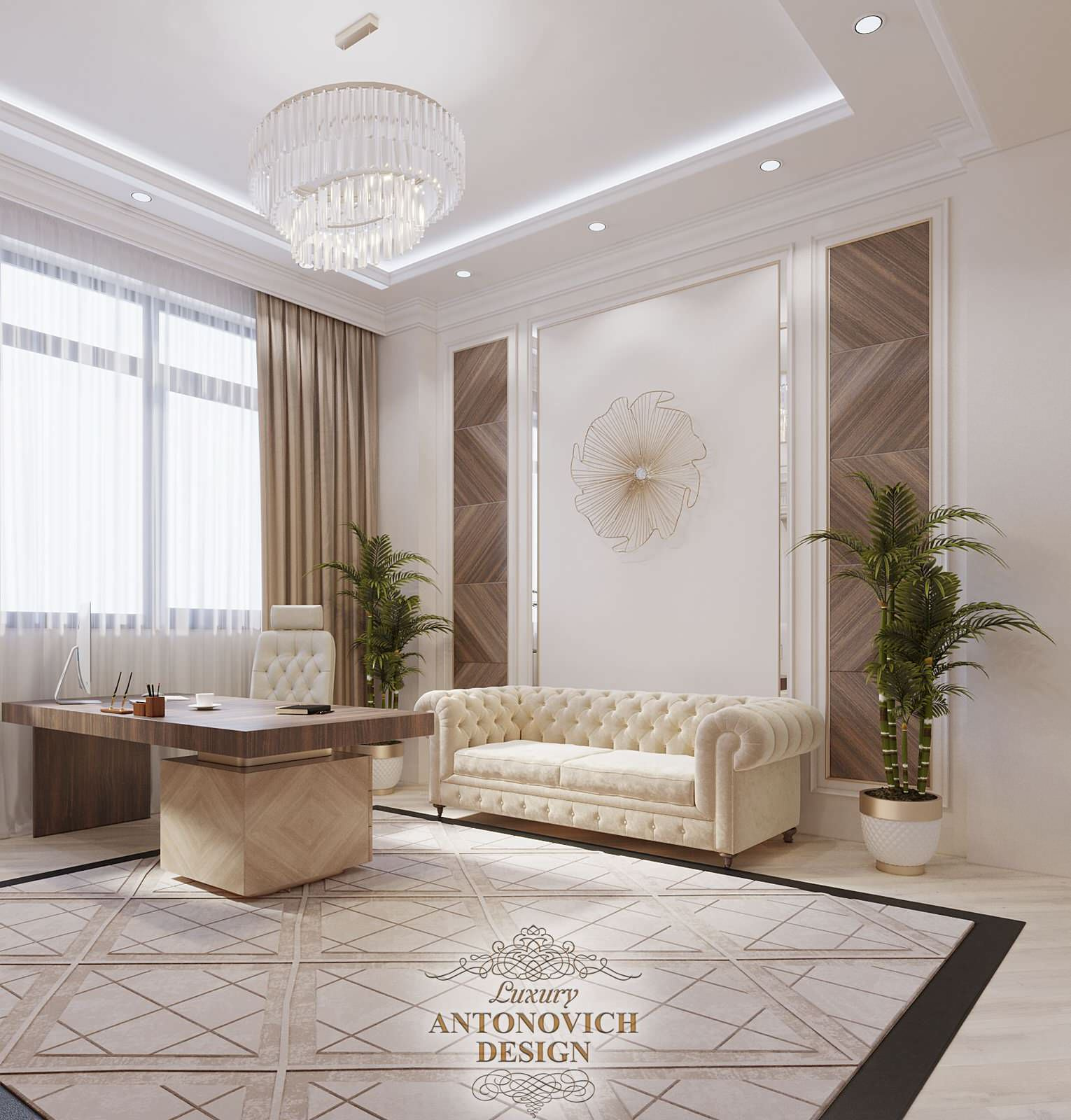Уютный кабинет от студии Luxury Antonovich Design