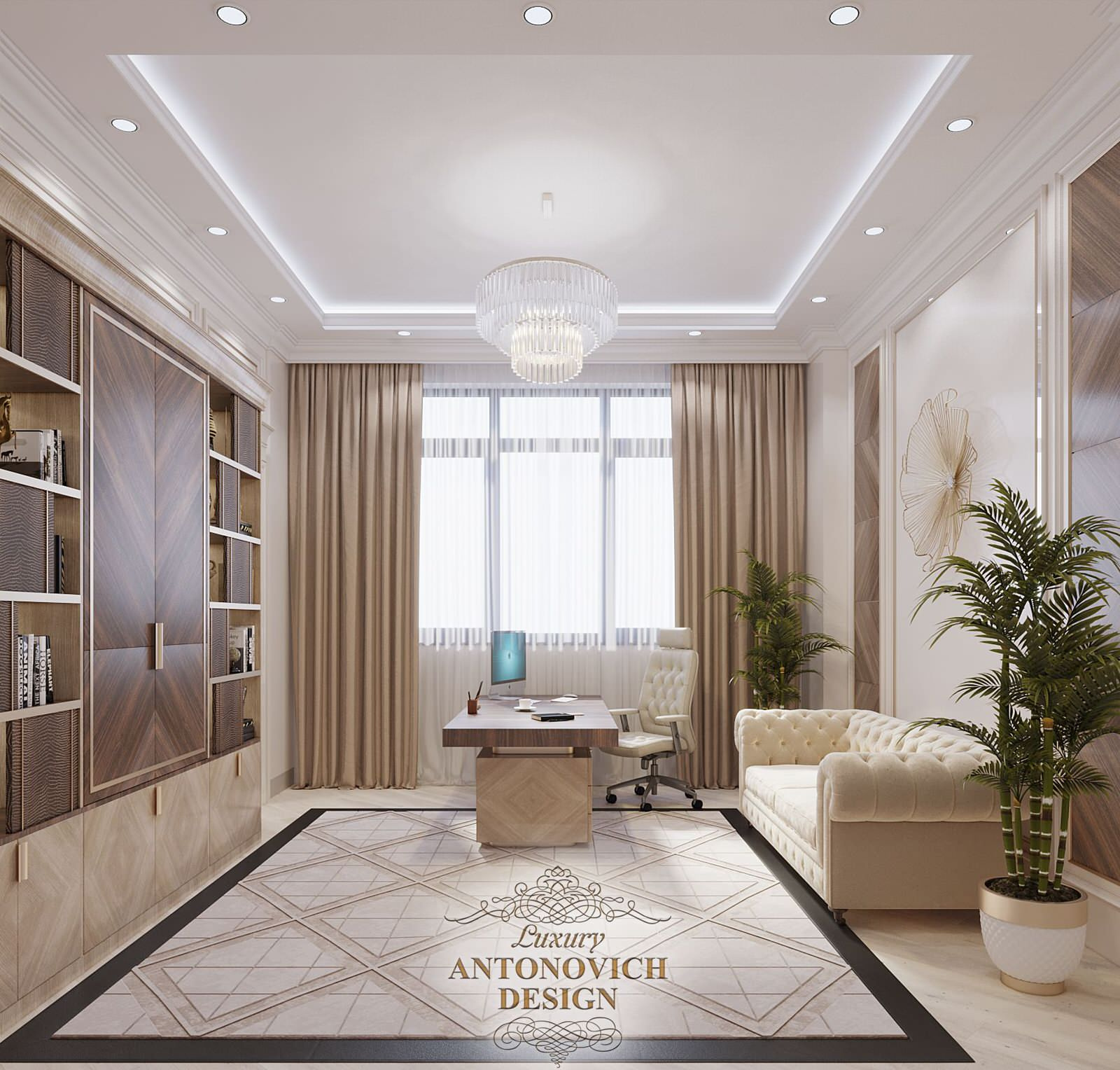 Уютный кабинет от студии Luxury Antonovich Design