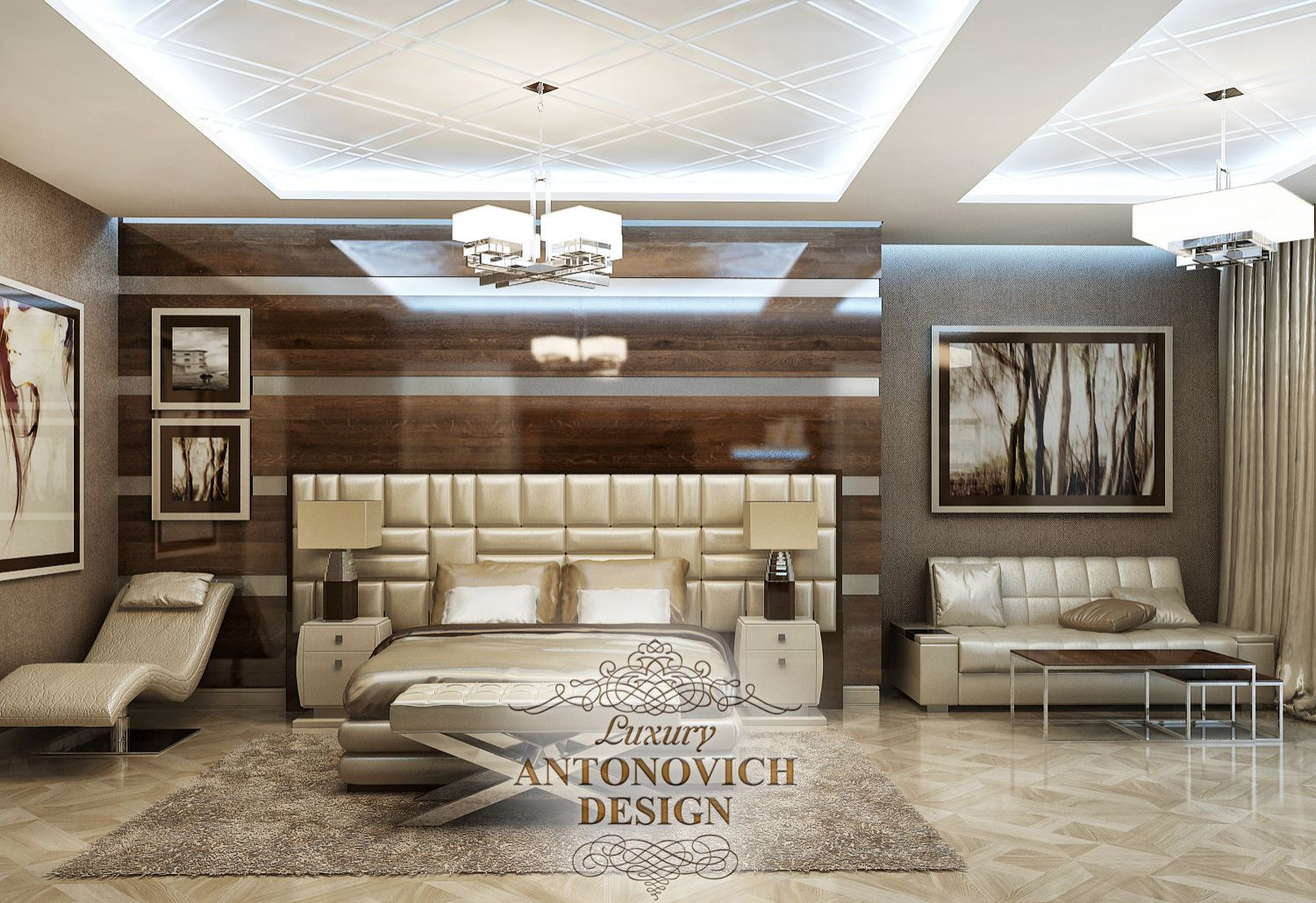 Стильная спальня от студии Luxury Antonovich Design