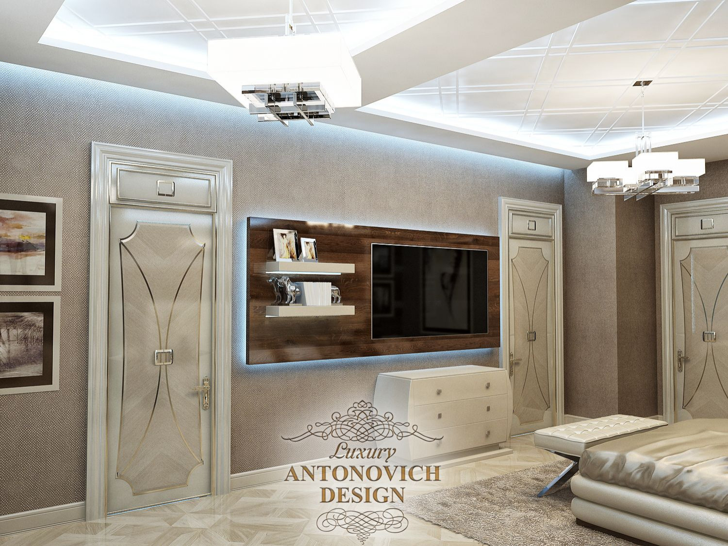 Стильная спальня от студии Luxury Antonovich Design