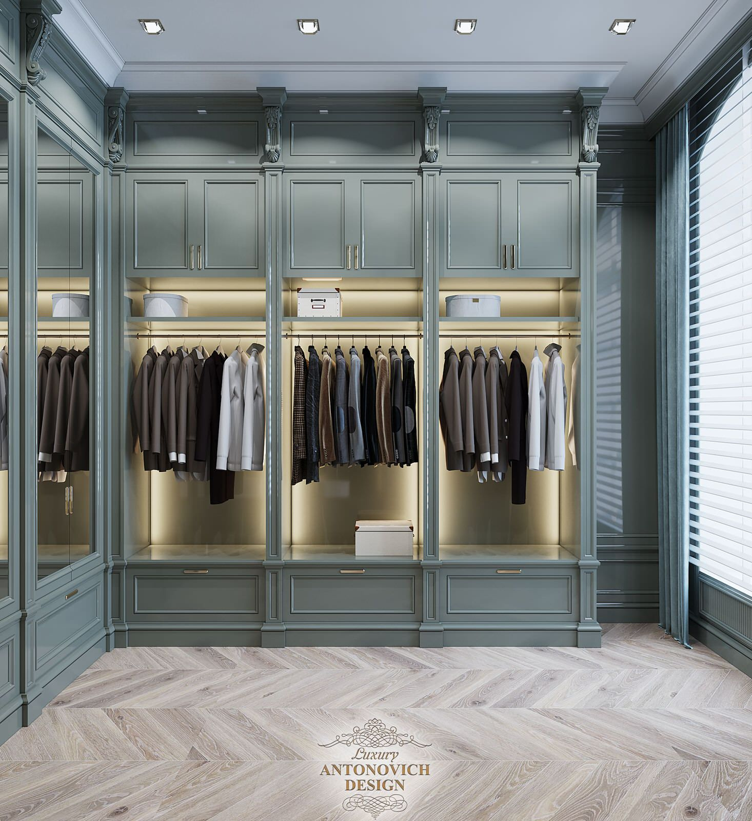 Дизайн интерьера гардеробной от студии Luxury Antonovich Design