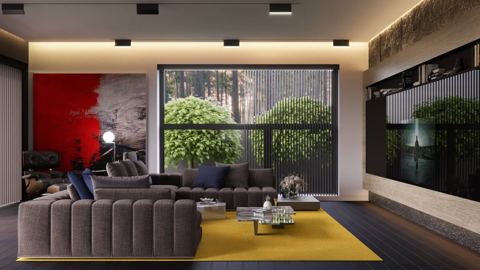 Интерьер дома возле леса