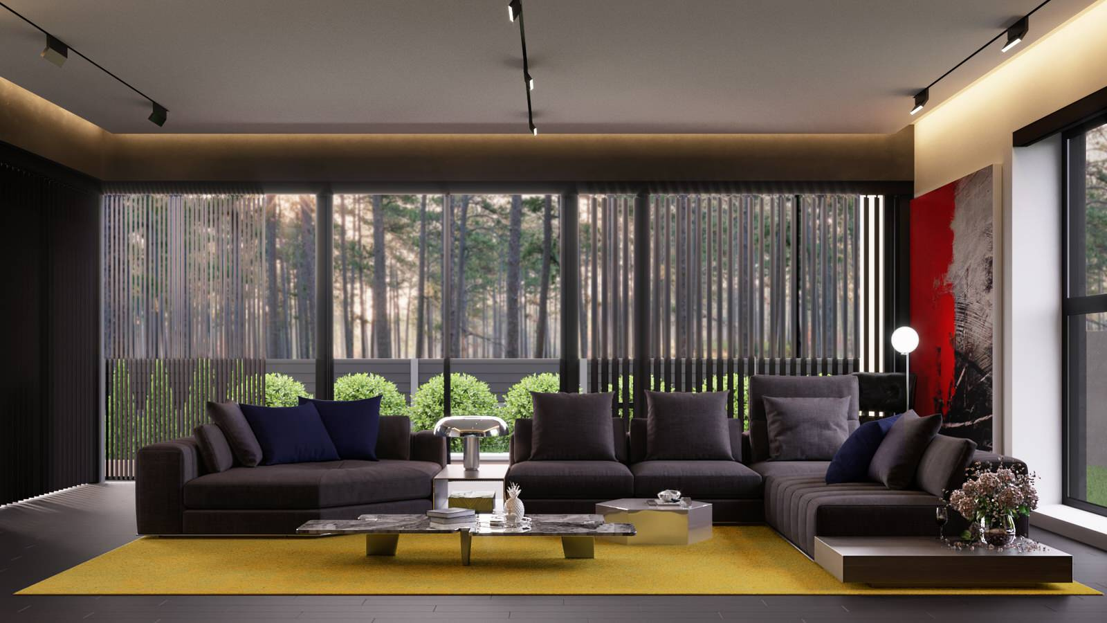 Интерьер дома возле леса