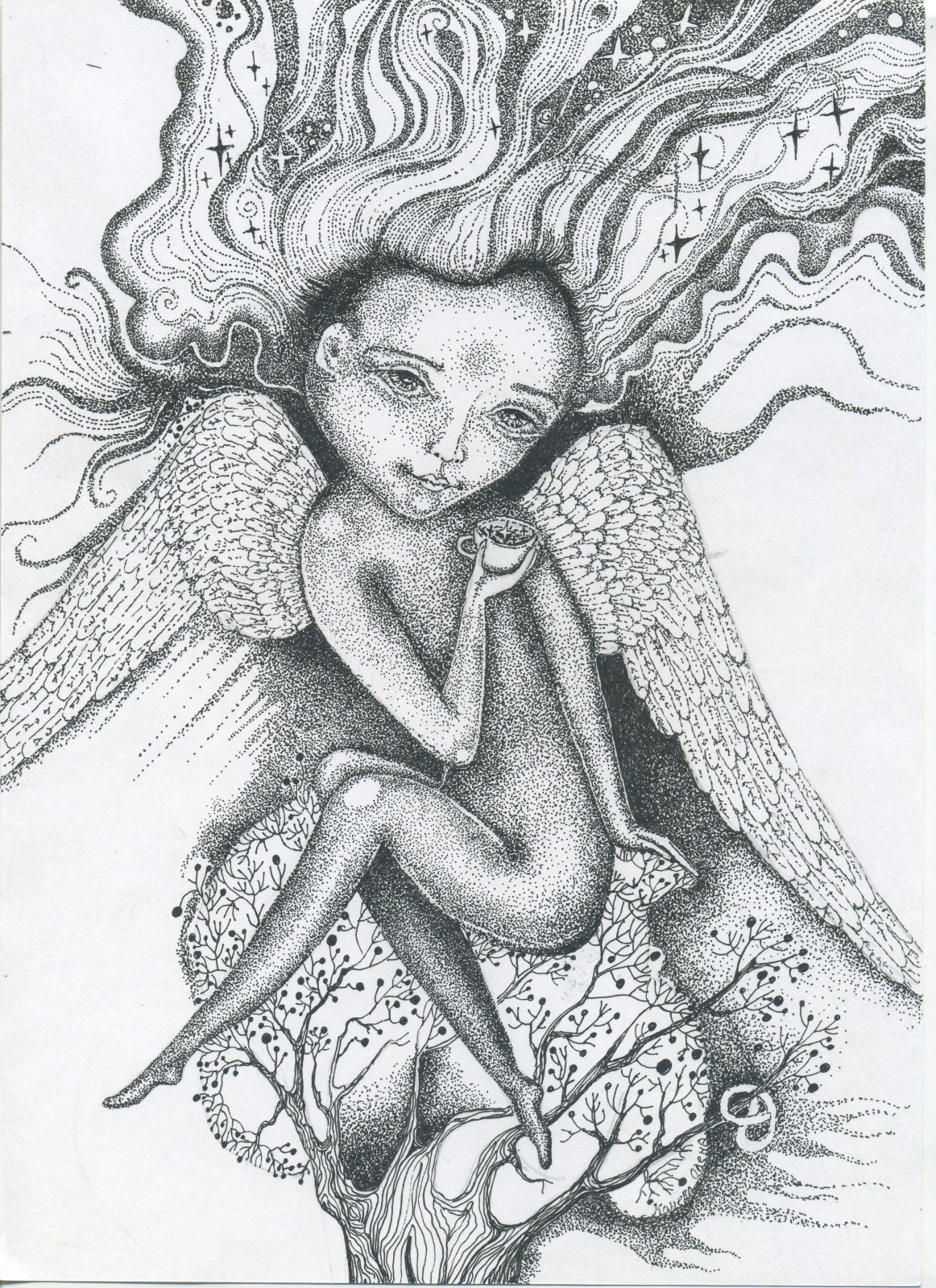 Графическая картина для спальной комнаты.