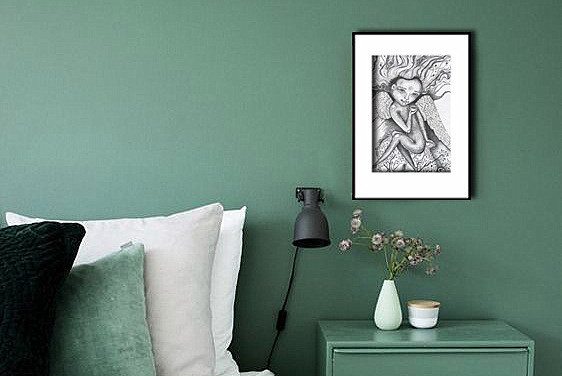 Графическая картина ждя спальной комнаты.