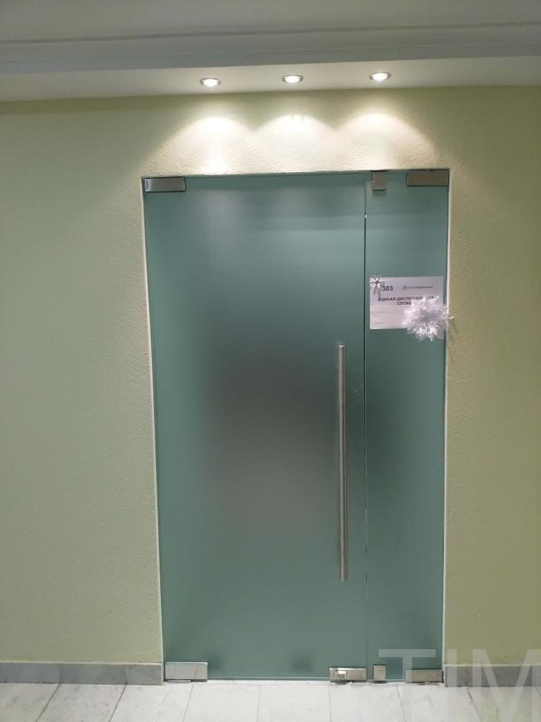 Стеклянные маятниковые двери для Водоконала