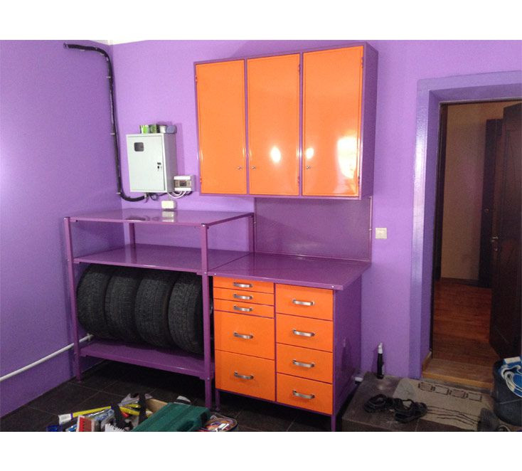 Обложка проекта: Металлический верстак-стеллаж + антресоль в гараж