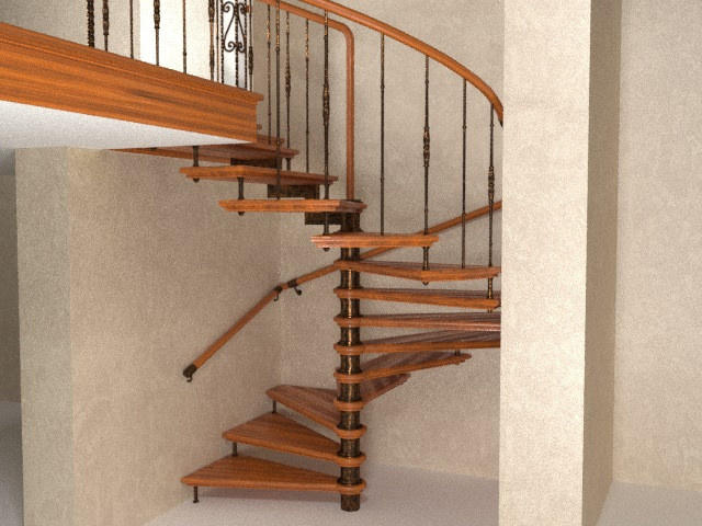 Винтовая лестница, с подсветкой.