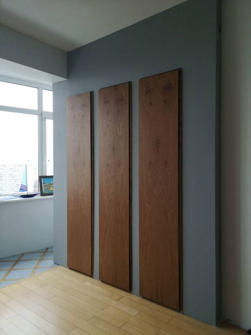 Шкафы Пакс с фасадами дуба Loft c интегрированной ручкой