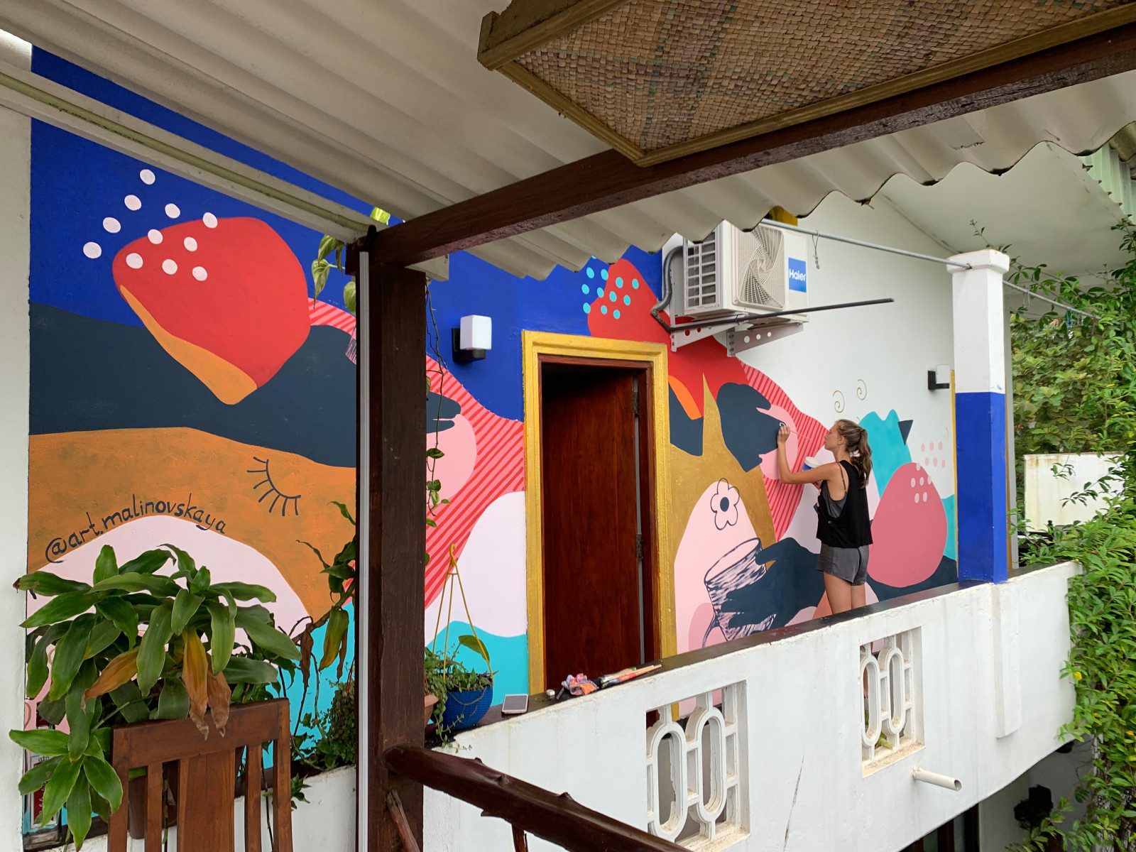 Роспись кафе здорового питания