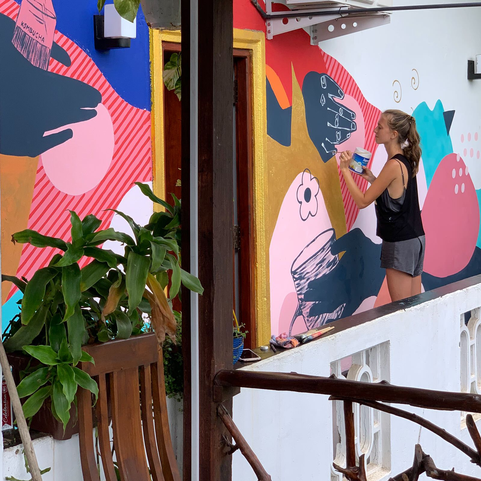 Роспись кафе здорового питания