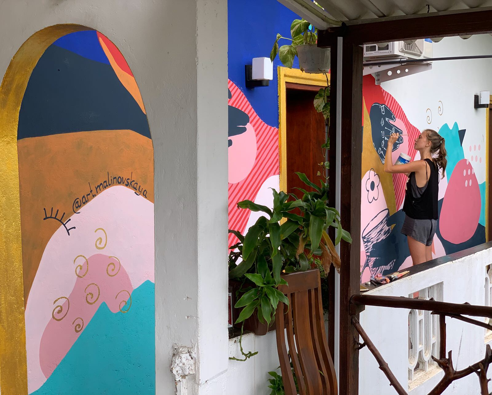 Роспись кафе здорового питания