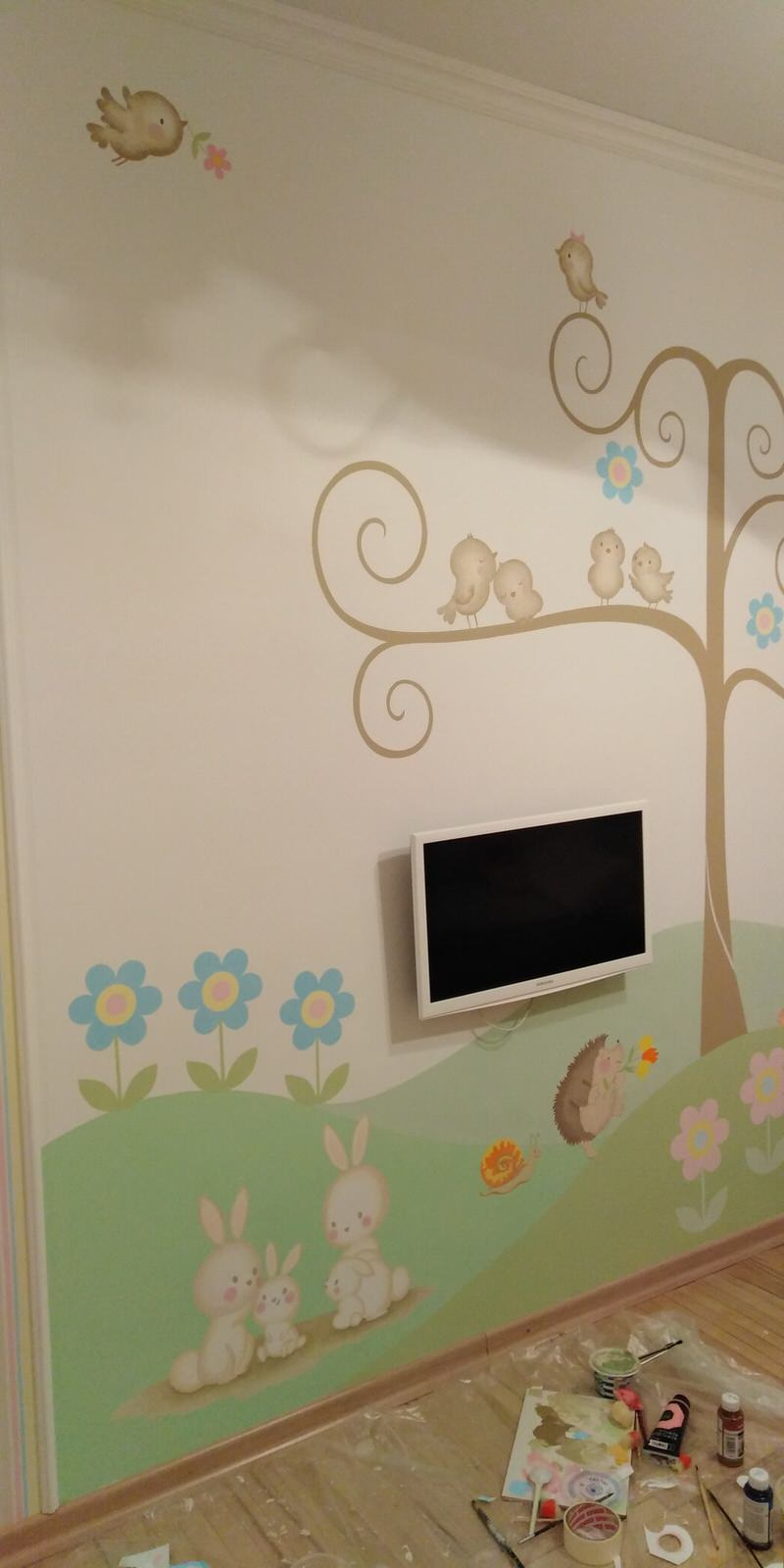 Обложка проекта: Роспись стен в детской комнате