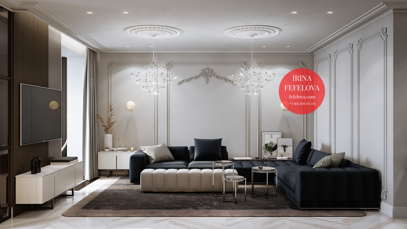 Обложка проекта: Проект Мосфильмовская, квартира в Москве, 128 м2