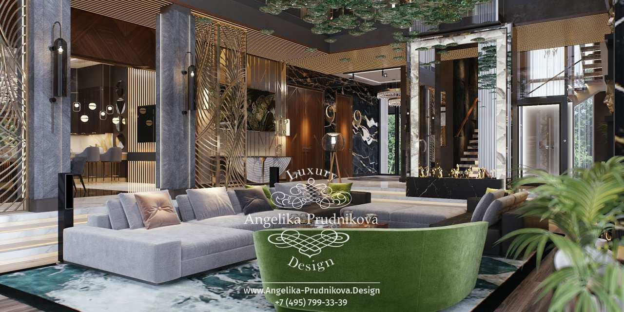 Дизайн-проект интерьера загородной виллы в стиле ар-деко