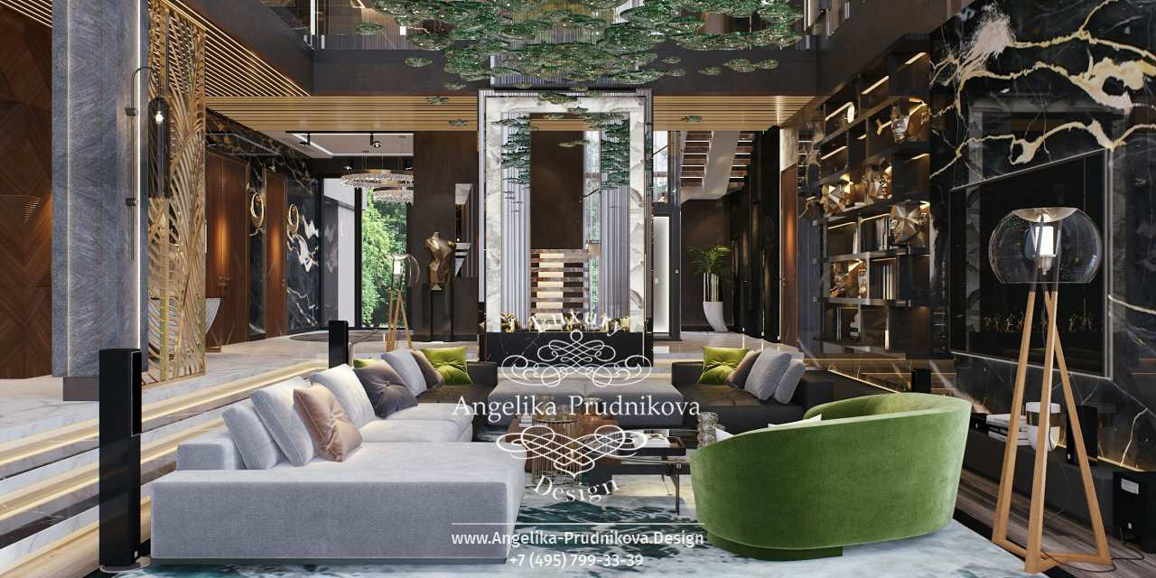 Дизайн-проект интерьера загородной виллы в стиле ар-деко