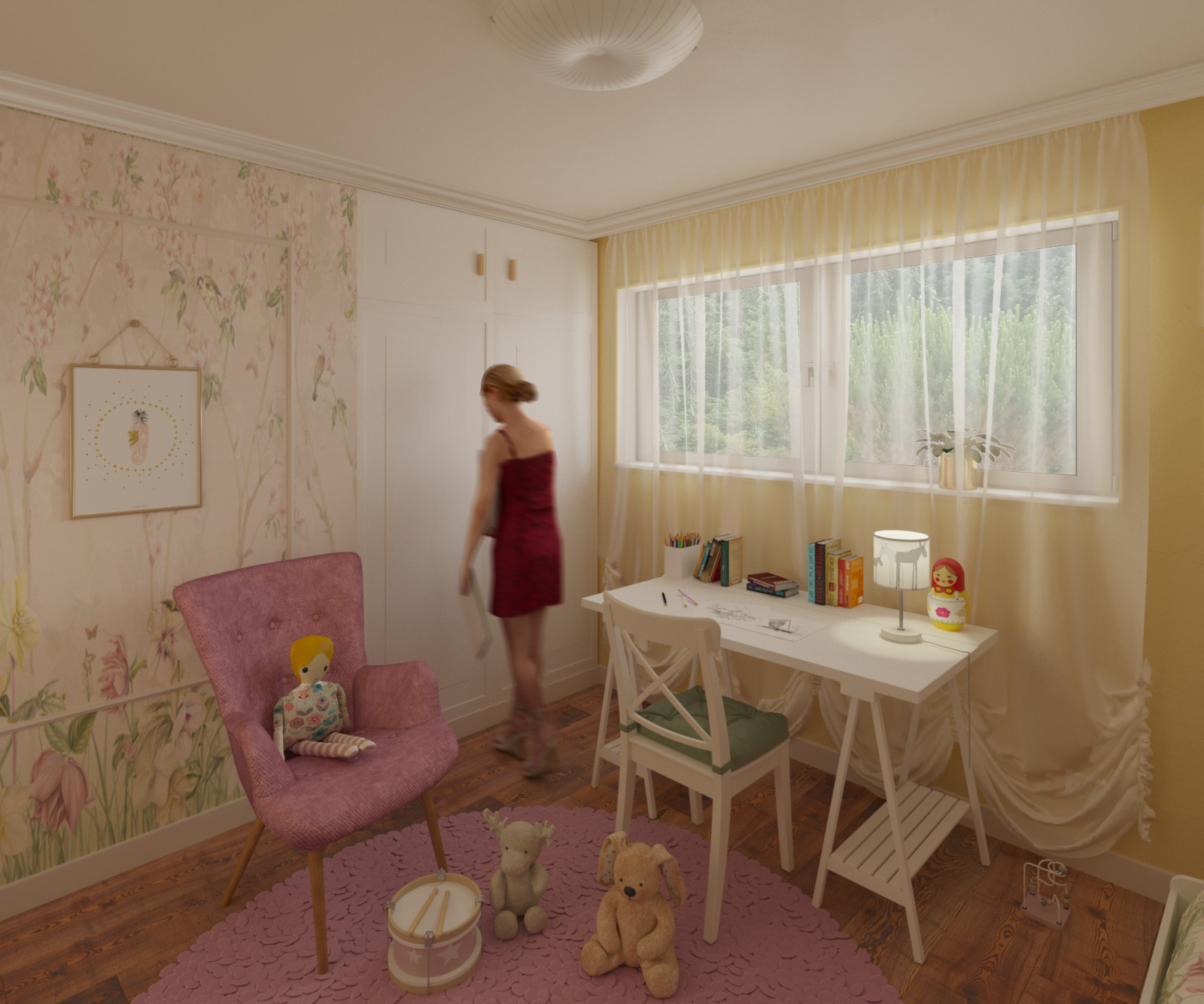 дизайн-проект 2-го этажа дома во Франции