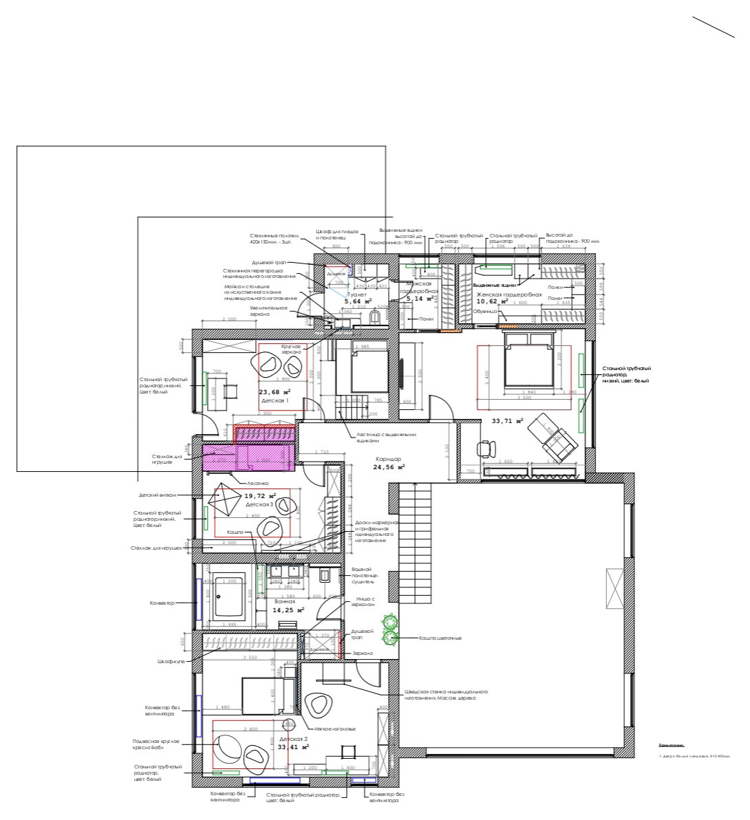 План с расстановкой мебели, 2 этаж