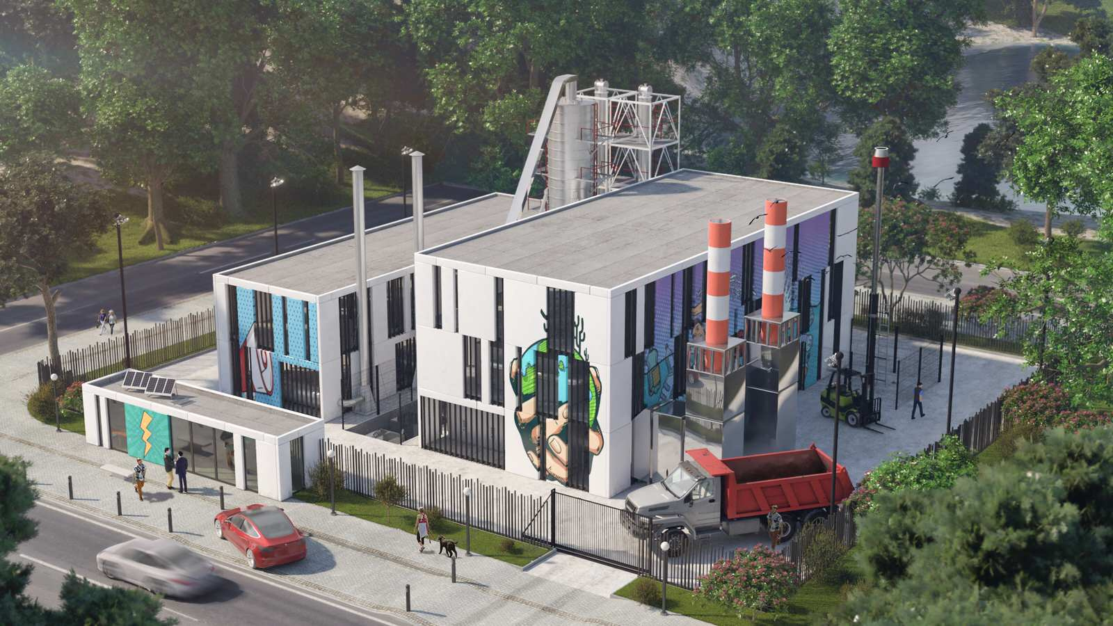 Визуализация промышленного здания.