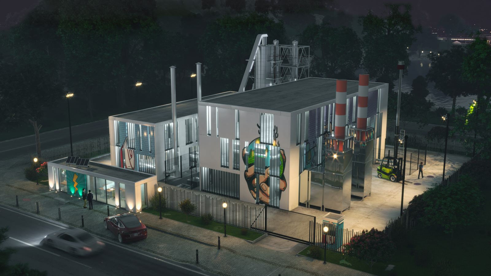 Визуализация промышленного здания.