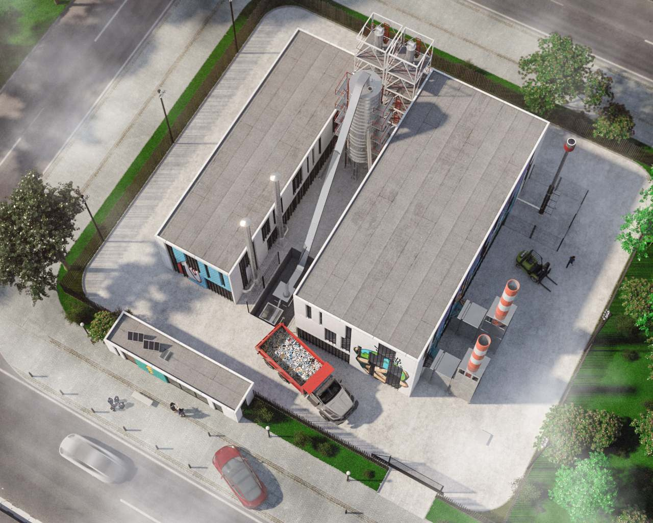 Обложка проекта: Визуализация промышленного здания.