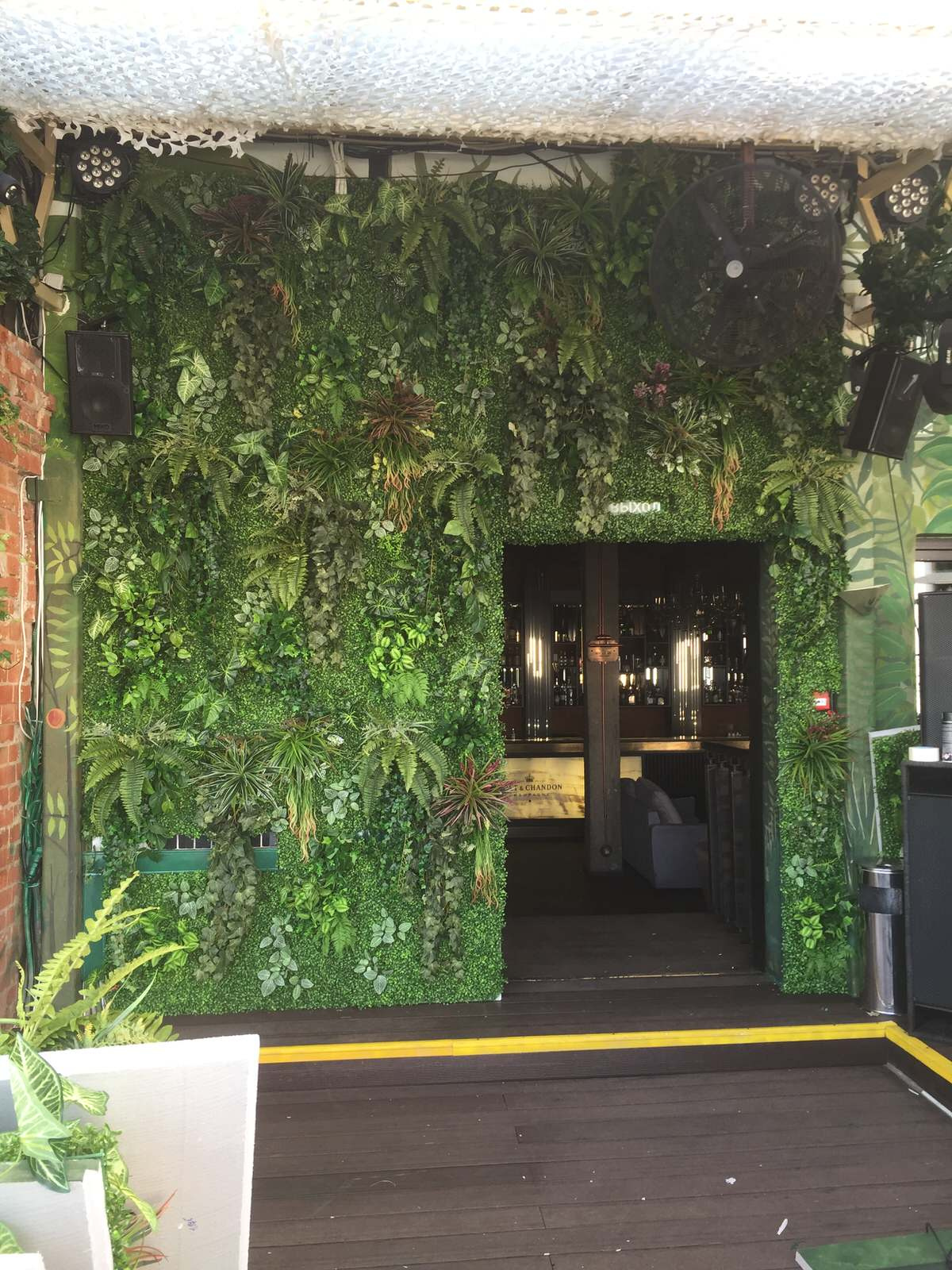 Стена из искусственных растений в Duran Bar