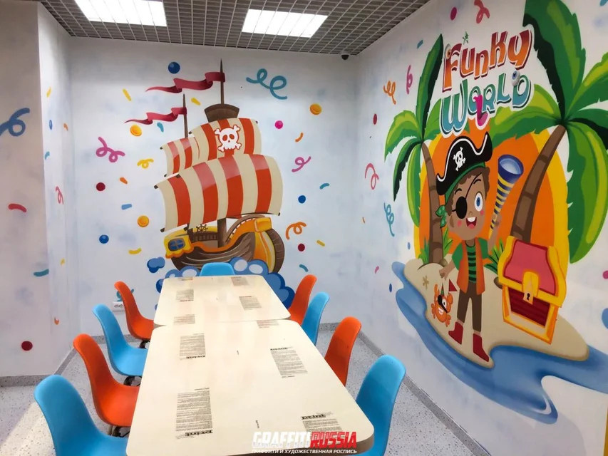 Роспись стен в детский центр Fanky world