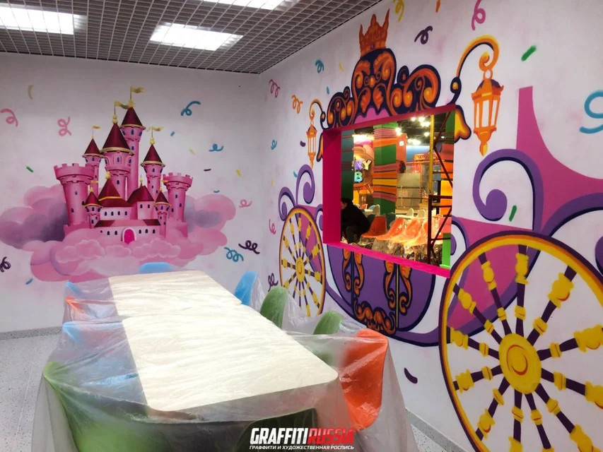Роспись стен в детский центр Fanky world