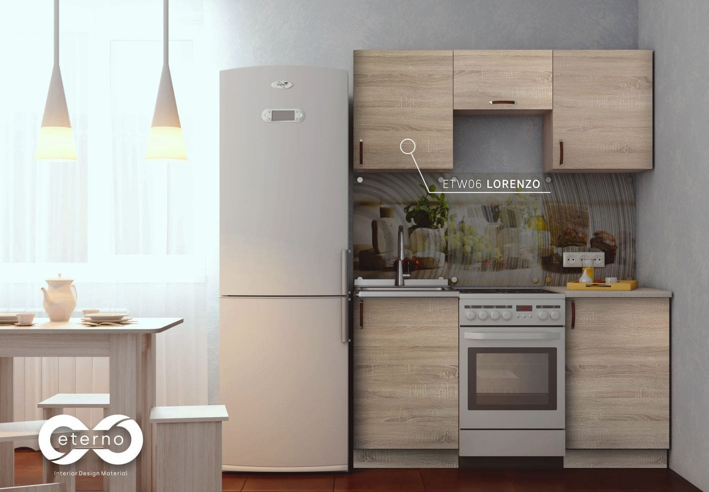 Изготовление мебели с использованием фасадов и фартуков из МДФ плит "Eterno"