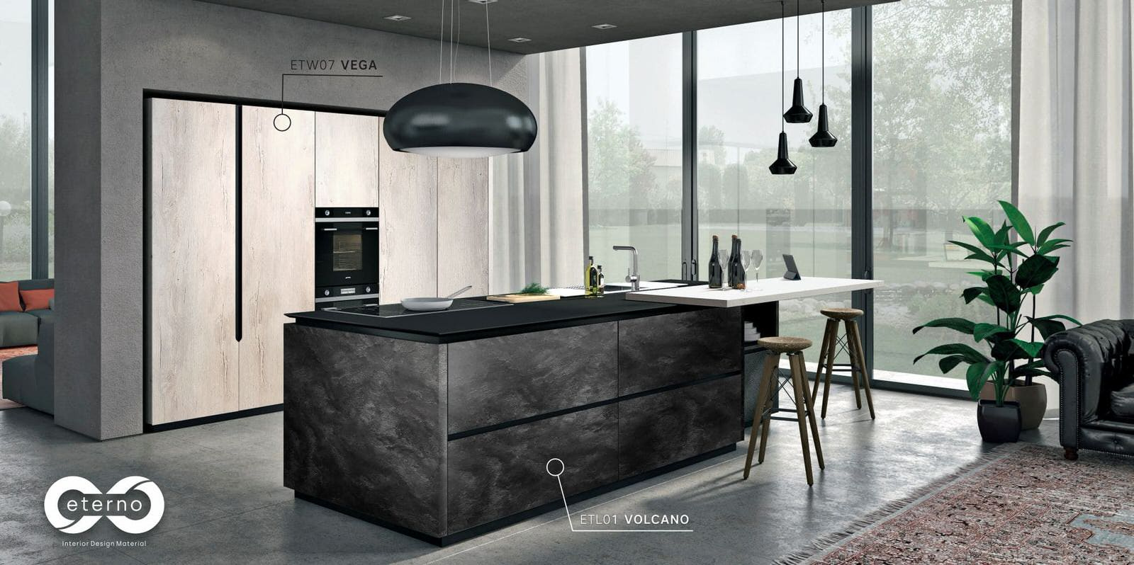 Изготовление мебели с использованием фасадов и фартуков из МДФ плит "Eterno"