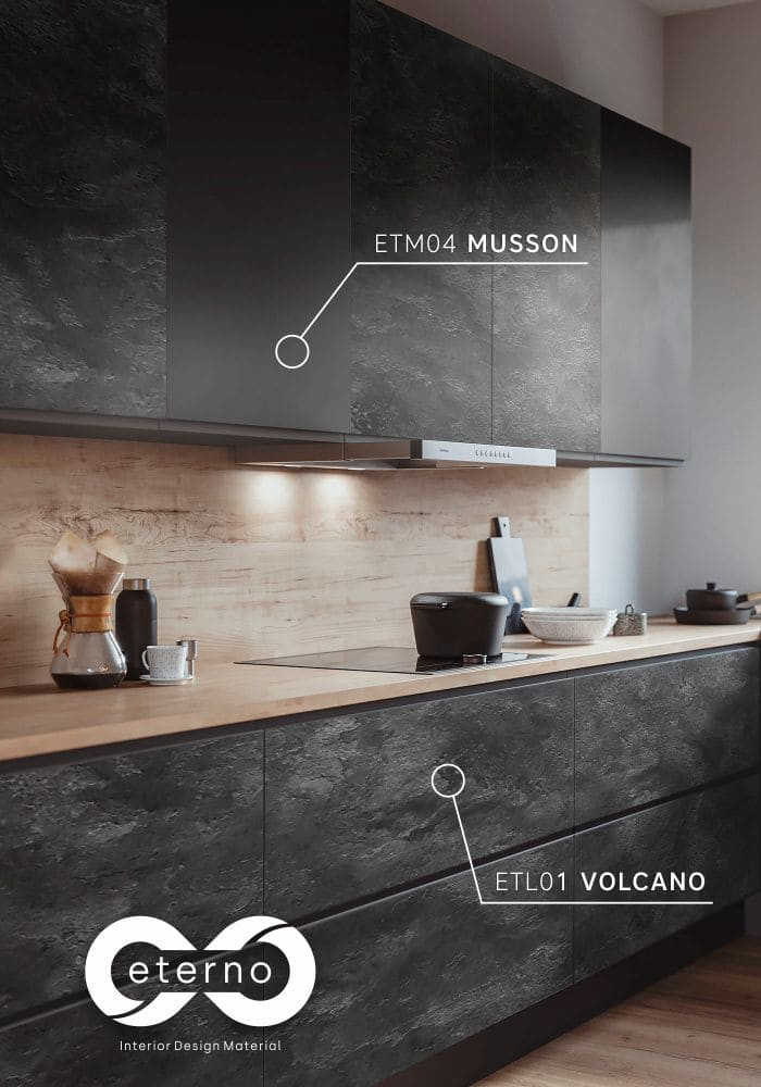 Изготовление мебели с использованием фасадов и фартуков из МДФ плит "Eterno"