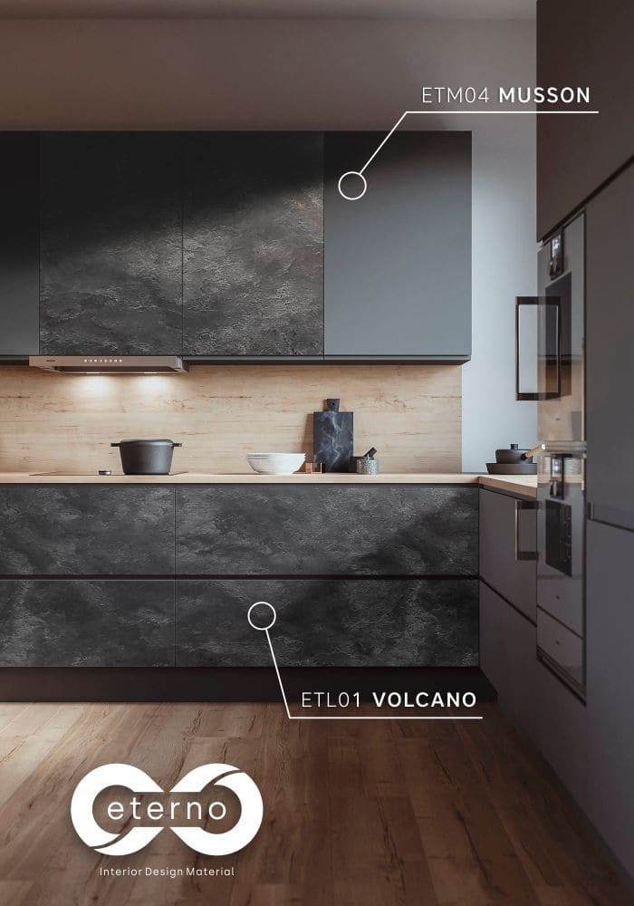 Изготовление мебели с использованием фасадов и фартуков из МДФ плит "Eterno"