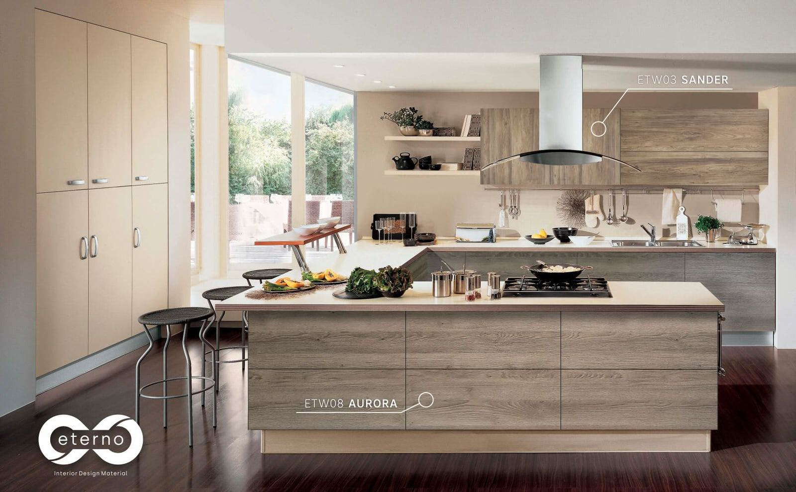 Изготовление мебели с использованием фасадов и фартуков из МДФ плит "Eterno"