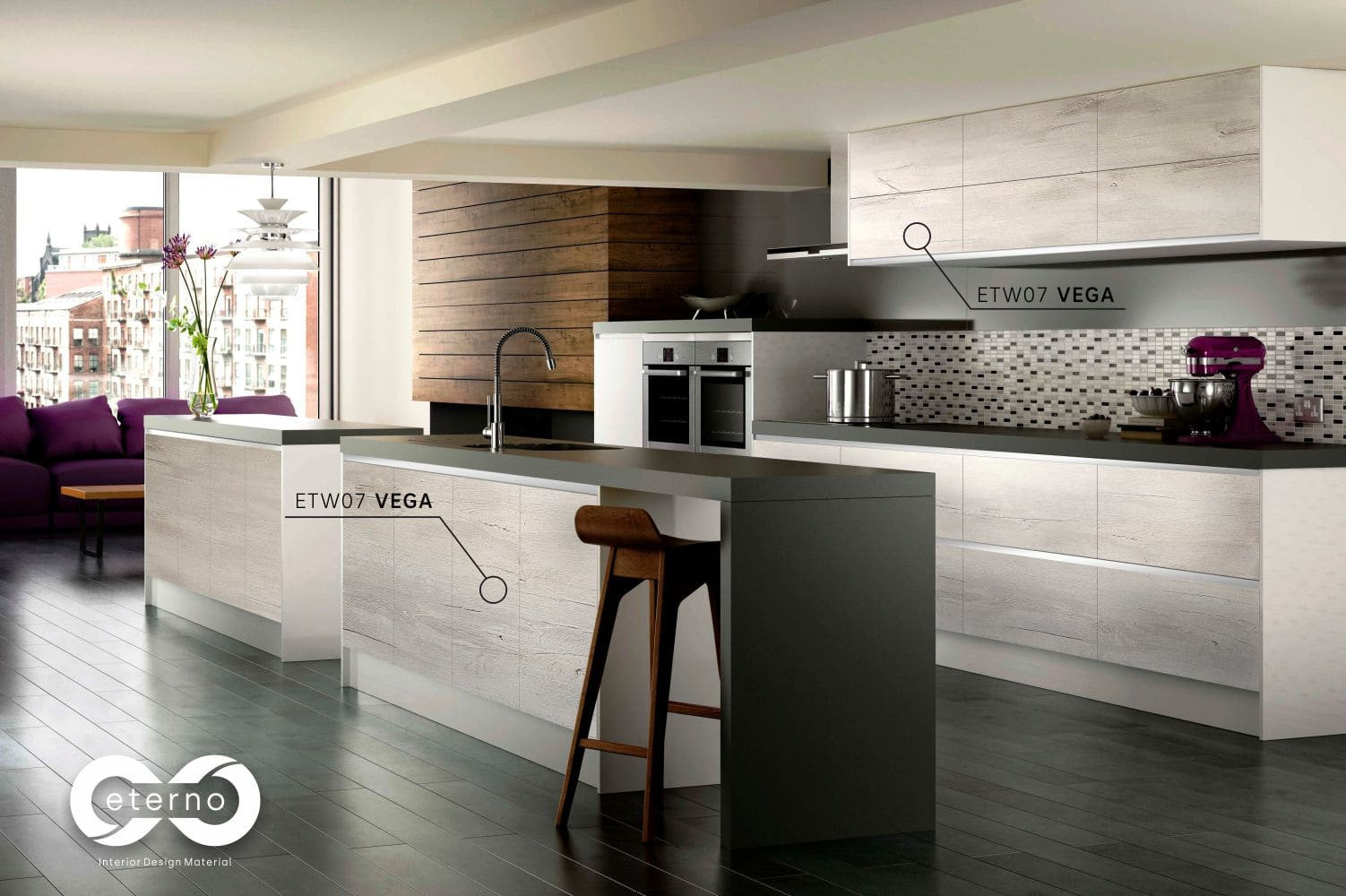 Изготовление мебели с использованием фасадов и фартуков из МДФ плит "Eterno"