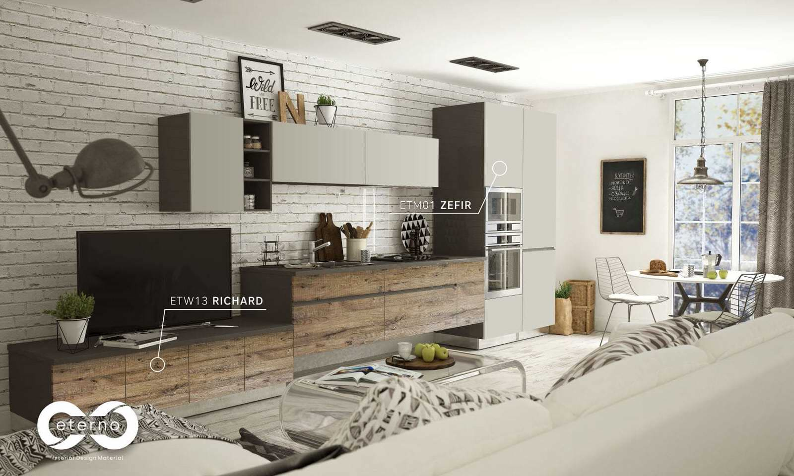 Изготовление мебели с использованием фасадов и фартуков из МДФ плит "Eterno"